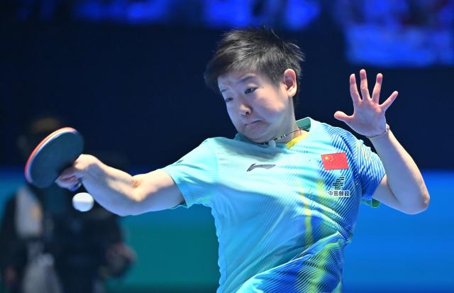 (260204) -- HAIKOU, Feb. 4, 2026 (Xinhua) -- Sun Yingsha hits a return during the women's singles group match between Sun Yingsha of China and Yeh Yi-Tian of Chinese Taipei at the ITTF-ATTU Asian Cup Haikou 2026 table tennis tournament in Haikou, south China's Hainan Province, Feb. 4, 2026. (Xinhua/Guo Cheng)