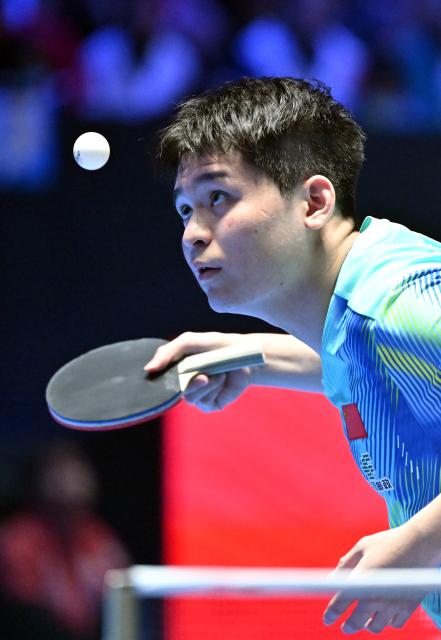 (260204) -- HAIKOU, Feb. 4, 2026 (Xinhua) -- Lin Shidong serves during the men's singles group match between Lin Shidong of China and Snehit Suravajjula of India at the ITTF-ATTU Asian Cup Haikou 2026 table tennis tournament in Haikou, south China's Hainan Province, Feb. 4, 2026. (Xinhua/Guo Cheng)