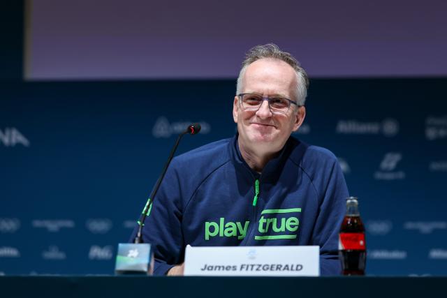 (260205) -- MILAN, Feb. 5, 2026 (Xinhua) -- World Anti-Doping Agency (WADA) Head of Media Relations James Fitzgerald attends a press conference at the main press center of the Milan-Cortina 2026 Olympic Winter Games, in Milan, Italy, on Feb. 5, 2026. (Xinhua/Zhang Cheng)