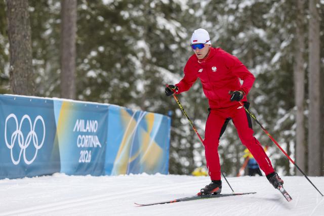 (260205) -- ANTAISAIERWA, Feb. 5, 2026 (Xinhua) -- An athlete of Poland attends a training session at the Anterselva Biathlon Arena in Anterselva, Italy, Feb. 5, 2026. The biathlon competition of the Milan-Cortina 2026 Olympic Winter Games will be held at the venue. (Xinhua/Zhang Tao)