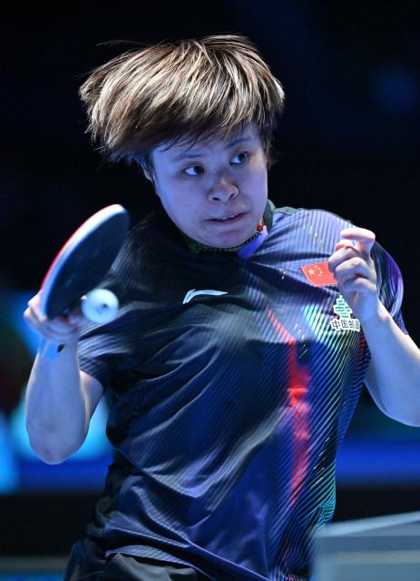 (260206) -- HAIKOU, Feb. 6, 2026 (Xinhua) -- Wang Yidi hits a return during the women's singles group match between Wang Yidi of China and Sarvinoz Mirkadirova of Kazakhstan at the ITTF-ATTU Asian Cup Haikou 2026 table tennis tournament in Haikou, south China's Hainan Province, Feb. 6, 2026. (Xinhua/Guo Cheng)