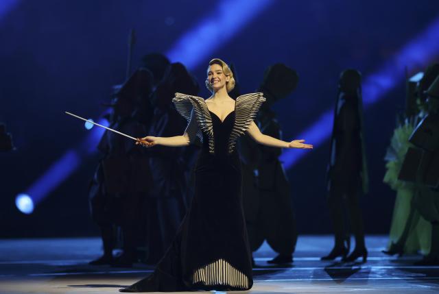 (260206) -- MILAN, Feb. 6, 2026 (Xinhua) -- An artist performs during the opening ceremony of the Milan-Cortina 2026 Olympic Winter Games at the San Siro Olympic Stadium in Milan, Italy, Feb. 6, 2026. (Xinhua/Li Jing)