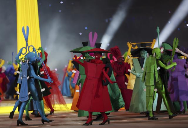 (260206) -- MILAN, Feb. 6, 2026 (Xinhua) -- Artists perform during the opening ceremony of the Milan-Cortina 2026 Olympic Winter Games at the San Siro Olympic Stadium in Milan, Italy, Feb. 6, 2026. (Xinhua/Li Ming)