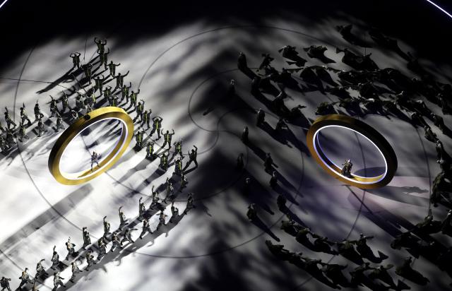 (260206) -- MILAN, Feb. 6, 2026 (Xinhua) -- Artists perform during the opening ceremony of the Milan-Cortina 2026 Olympic Winter Games at the San Siro Olympic Stadium in Milan, Italy, Feb. 6, 2026. (Xinhua/Chen Yichen)