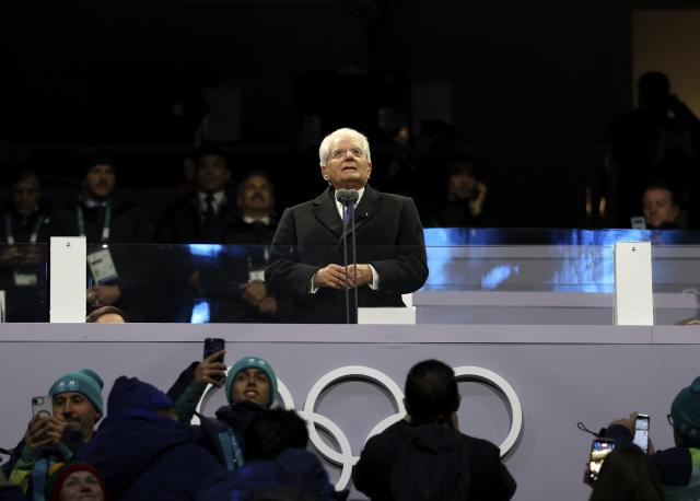(260207) -- MILAN, Feb. 7, 2026 (Xinhua) -- Italian President Sergio Mattarella declares the Milan-Cortina 2026 Olympic Winter Games open at the San Siro Olympic Stadium in Milan, Italy, Feb. 6, 2026. (Xinhua/Li Ming)