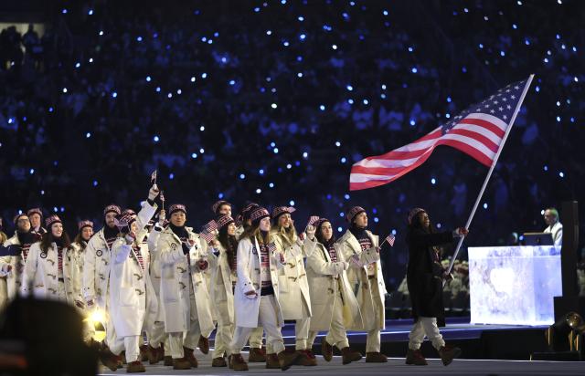 (260207) -- MILAN, Feb. 7, 2026 (Xinhua) -- The delegation of the United States parades into the San Siro Olympic Stadium during the opening ceremony of the Milan-Cortina 2026 Olympic Winter Games in Milan, Italy, Feb. 6, 2026. (Xinhua/Li Ming)