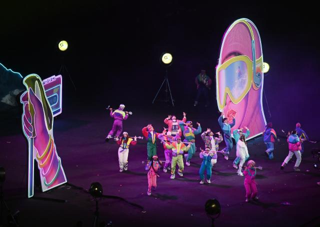 (260207) -- MILAN, Feb. 7, 2026 (Xinhua) -- Artists perform during the opening ceremony of the Milan-Cortina 2026 Olympic Winter Games at the San Siro Olympic Stadium in Milan, Italy, Feb. 6, 2026. (Xinhua/Cheng Min)