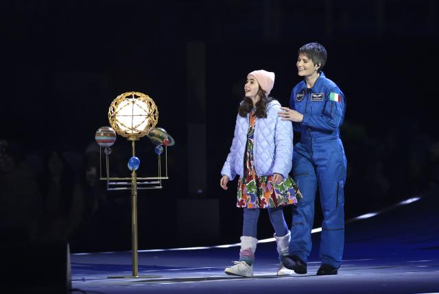 (260207) -- MILAN, Feb. 7, 2026 (Xinhua) -- Artists perform during the opening ceremony of the Milan-Cortina 2026 Olympic Winter Games at the San Siro Olympic Stadium in Milan, Italy, Feb. 6, 2026. (Xinhua/Li Jing)
