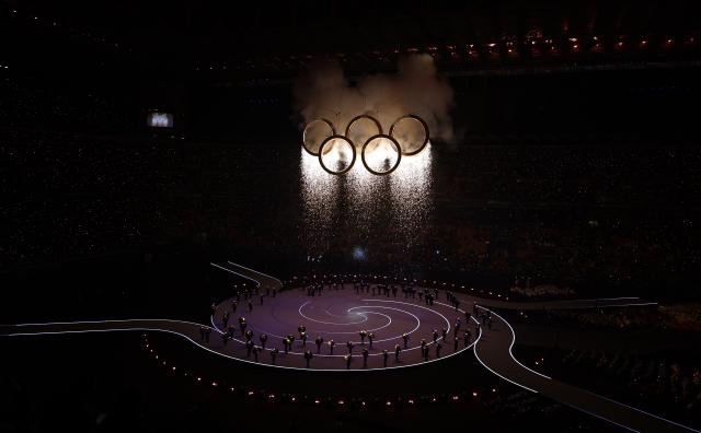 (260207) -- MILAN, Feb. 7, 2026 (Xinhua) -- Artists perform during the opening ceremony of the Milan-Cortina 2026 Olympic Winter Games at the San Siro Olympic Stadium in Milan, Italy, Feb. 6, 2026. (Xinhua/Wang Kaiyan)