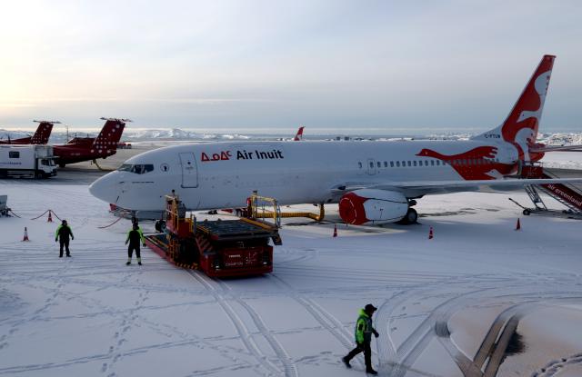 (260207) -- NUUK, Feb. 7, 2026 (Xinhua) -- An Air Inuit plane parks at the Nuuk Airport in Nuuk, Greenland, an autonomous territory of Denmark, Feb. 6, 2026. (Xinhua/Li Ying)