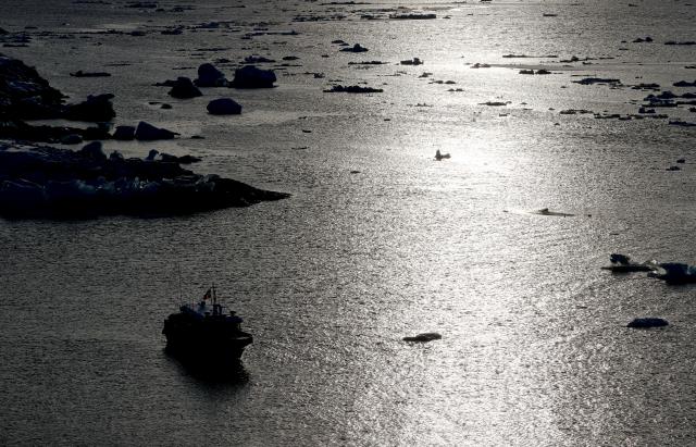 (260207) -- NUUK, Feb. 7, 2026 (Xinhua) -- An icebreaker sails on the sea near Nuuk, Greenland, an autonomous territory of Denmark, Feb. 6, 2026. (Xinhua/Li Ying)