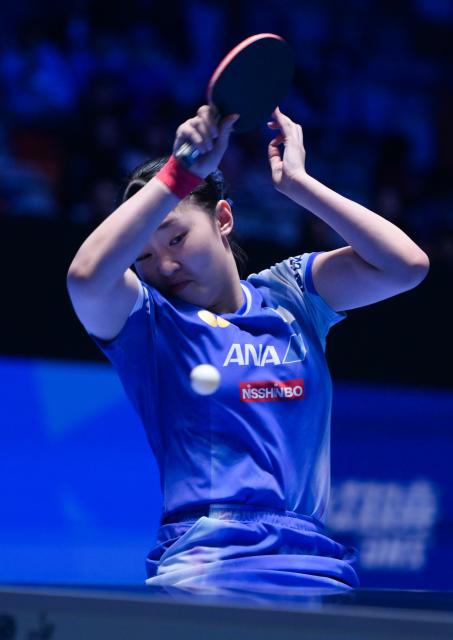 (260207) -- HAIKOU, Feb. 7, 2026 (Xinhua) -- Harimoto Miwa hits a return during the women's singles round of 16 match between Harimoto Miwa of Japan and Yeh Yi-Tian of Chinese Taipei at the ITTF-ATTU Asian Cup Haikou 2026 table tennis tournament in Haikou, south China's Hainan Province, Feb. 7, 2026. (Xinhua/Yang Guanyu)