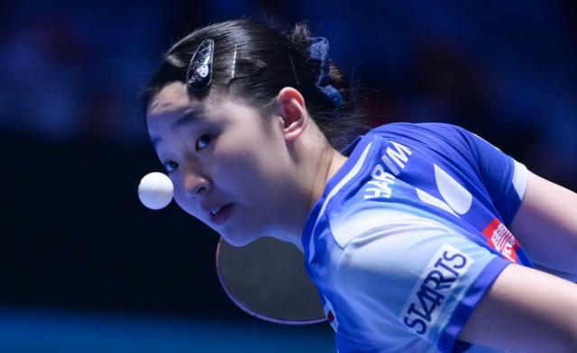 (260207) -- HAIKOU, Feb. 7, 2026 (Xinhua) -- Harimoto Miwa serves during the women's singles round of 16 match between Harimoto Miwa of Japan and Yeh Yi-Tian of Chinese Taipei at the ITTF-ATTU Asian Cup Haikou 2026 table tennis tournament in Haikou, south China's Hainan Province, Feb. 7, 2026. (Xinhua/Yang Guanyu)
