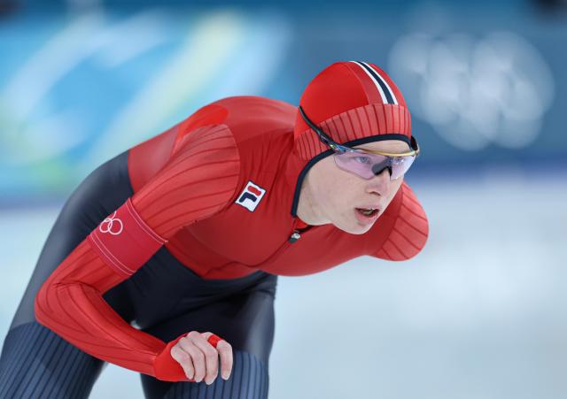 (260207) -- MILAN, Feb. 7, 2026 (Xinhua) -- Ragne Wiklund of Norway competes during the speed skating women's 3000m final at the Milan-Cortina 2026 Olympic Winter Games in Milan, Italy, Feb. 7, 2026. (Xinhua/Li Jing)