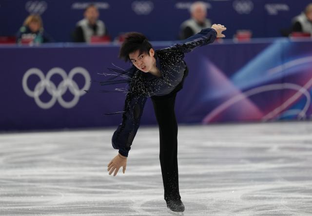 (260208) -- MILAN, Feb. 8, 2026 (Xinhua) -- Cha Junhwan of South Korea performs during the short program of men single skating for figure skating team event at the Milan-Cortina 2026 Olympic Winter Games in Milan, Italy, Feb. 7, 2026. (Xinhua/Cheng Min)