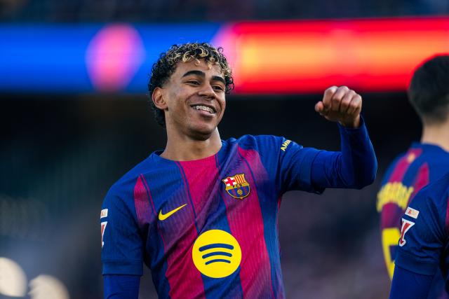 (260208) -- BARCELONA, Feb. 8, 2026 (Xinhua) -- Lamine Yamal of Barcelona celebrates his score during La Liga football match between FC Barcelona and RCD Mallorca in Barcelona, Spain, Feb. 7, 2026. (Photo by Joan Gosa/Xinhua)