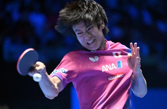 (260208) -- HAIKOU, Feb. 8, 2026 (Xinhua) -- Togami Shunsuke hits a return during the men's singles position 3-4 match between Togami Shunsuke of Japan and Chang Yu-An of Chinese Taipei at the ITTF-ATTU Asian Cup Haikou 2026 table tennis tournament in Haikou, south China's Hainan Province, Feb. 8, 2026. (Xinhua/Guo Cheng)