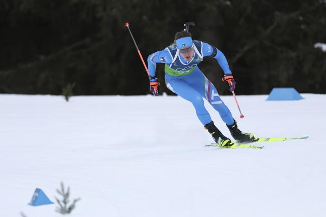 (260208) -- ANTERSELVA, Feb. 8, 2026 (Xinhua) -- Lukas Hofer of Italy competes during the biathlon mixed relay 4 x 6km (M+W) at the Milan-Cortina 2026 Olympic Winter Games in Anterselva, Italy, Feb. 8, 2026. (Xinhua/Zhang Tao)