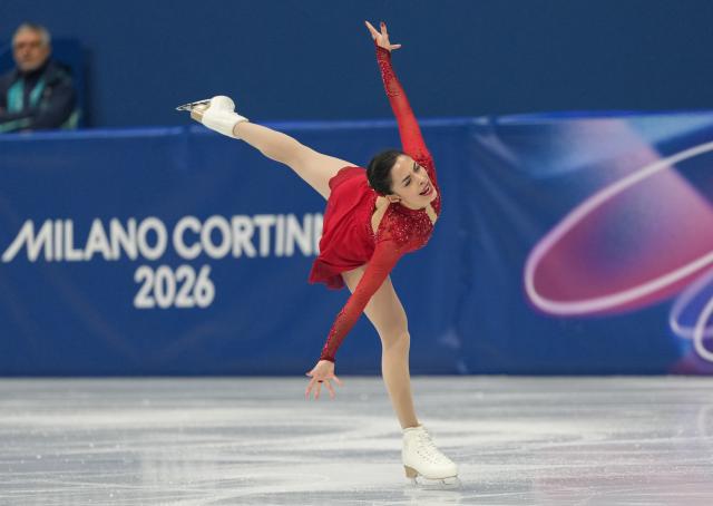 (260208) -- MILAN, Feb. 8, 2026 (Xinhua) -- Madeline Schizas of Canada competes during the figure skating team event women single skating free skating of the Milan-Cortina 2026 Olympic Winter Games in Milan, Italy, Feb. 8, 2026. (Xinhua/Xue Yuge)