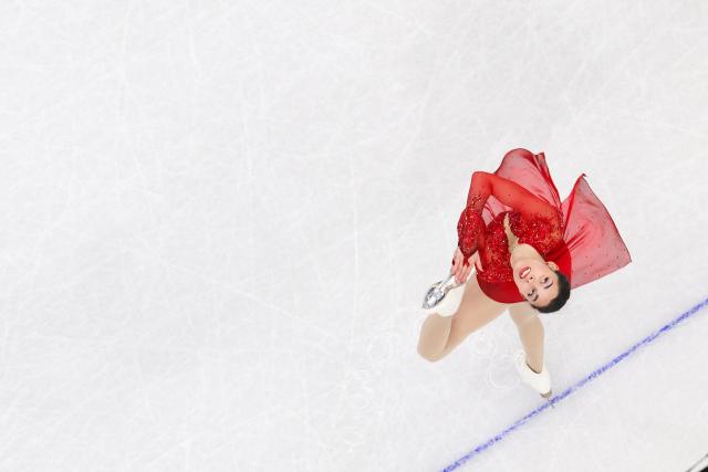 (260208) -- MILAN, Feb. 8, 2026 (Xinhua) -- Madeline Schizas of Canada competes during the figure skating team event women single skating free skating of the Milan-Cortina 2026 Olympic Winter Games in Milan, Italy, Feb. 8, 2026. (Xinhua/Chen Yichen)