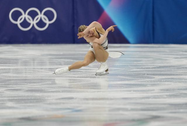 (260208) -- MILAN, Feb. 8, 2026 (Xinhua) -- Anastasiia Gubanova of Georgia performs during the figure skating team event women single skating free skating of the Milan-Cortina 2026 Olympic Winter Games in Milan, Italy, Feb. 8, 2026. (Xinhua/Xue Yuge)