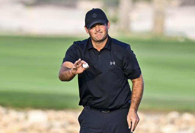 (260209) -- DOHA, Feb. 9, 2026 (Xinhua) -- Patrick Reed of the United States celebrates winning the the Qatar Masters 2026 golf tournament at the Doha Golf Club in Doha, Qatar, Feb. 8, 2026. (Photo by Nikku/Xinhua)