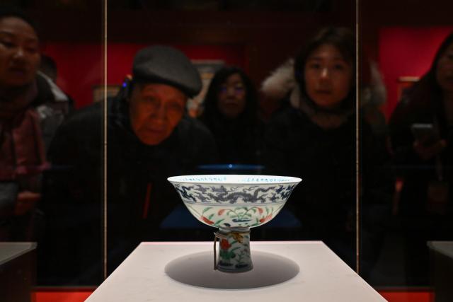 (260209) -- BEIJING, Feb. 9, 2026 (Xinhua) -- People visit the exhibition "Beyond Time: the history, culture and art of Sakya Monastery" at the Palace Museum in Beijing, capital of China, Feb. 9, 2026. The exhibition, which will last till May 10, showcases over 200 relics reflecting the history, culture and art of Sakya Monastery, the earliest monastery of the Sakya Sect of the Tibetan Buddhism. (Xinhua/Li Xin)
