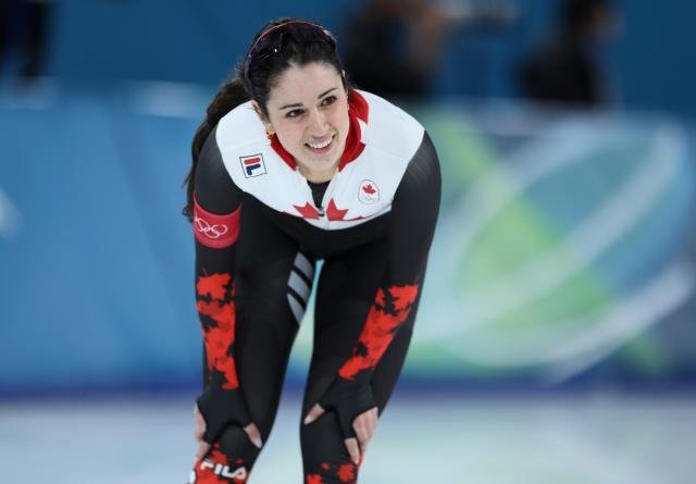 (260209) -- MILAN, Feb. 9, 2026 (Xinhua) -- Beatrice Lamarche of Canada reacts after the match of speed skating women's 1000m at the Milan-Cortina 2026 Olympic Winter Games in Milan, Italy, Feb. 9, 2026. (Xinhua/Li Jing)