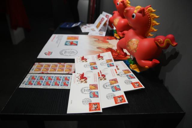 (260209) -- VALLETTA, Feb. 9, 2026 (Xinhua) -- Photo taken on Feb. 9, 2026 shows MaltaPost's Year of the Horse commemorative postage stamps in Valletta, Malta. MaltaPost on Monday unveiled its Year of the Horse commemorative postage stamps in Valletta, marking the third consecutive year the country has issued stamps celebrating the Chinese Lunar New Year. (Photo by Jonathan Borg/Xinhua)