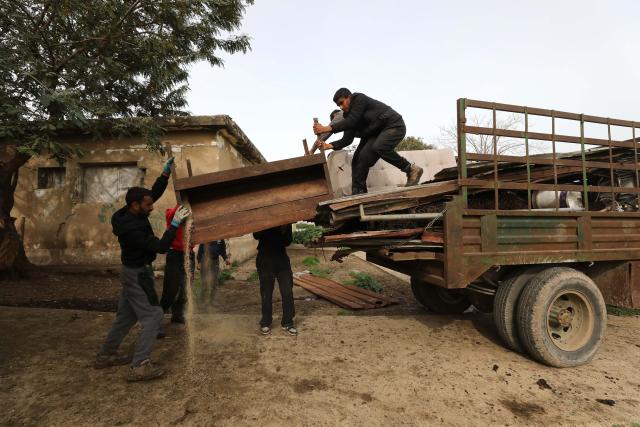 (260210) -- JENIN, Feb. 10, 2026 (Xinhua) -- Palestinians collect belongings to leave after Israeli forces forced them to evacuate their homes in the town of Arraba, south of Jenin city in the West Bank, on Feb. 9, 2026. Israel's recent decisions to deepen control over the West Bank and expand Jewish settlements there have raised broad Palestinian concerns over potential land confiscation and threats to regional stability. (Photo by Nidal Eshtayeh/Xinhua)