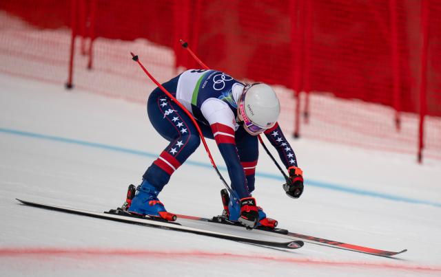 (260210) -- CORTINA D'AMPEZZO, Feb. 10, 2026 (Xinhua) -- Jacqueline Wiles of the United States competes during the downhill race of the alpine skiing women's team combined at the Milan-Cortina 2026 Olympic Winter Games in Cortina, Italy, Feb. 10, 2026. (Xinhua/Fei Maohua)