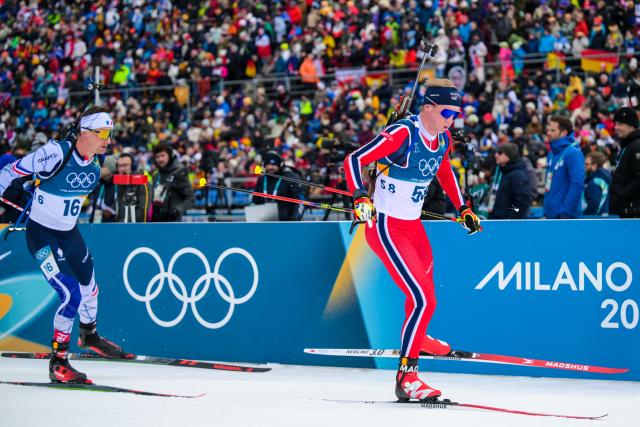 (260210) -- ANTERSELVA, Feb. 10, 2026 (Xinhua) -- Johan-Olav Botn of Norway competes during the biathlon men's 20km individual at the Milan-Cortina 2026 Olympic Winter Games in Anterselva, Italy, Feb. 10, 2026. (Xinhua/Jiang Han)