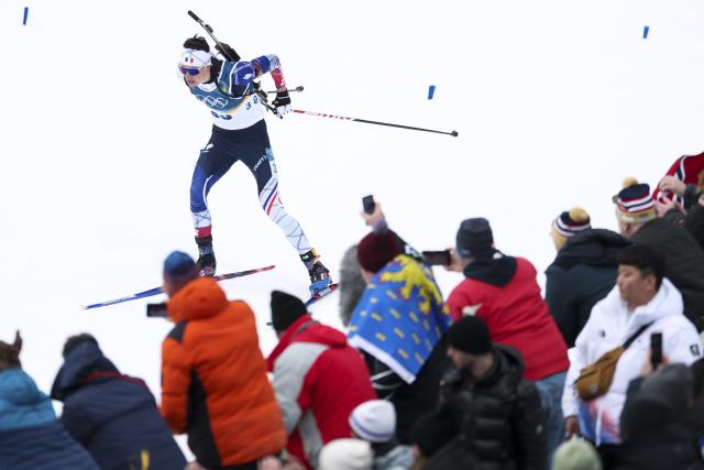 (260210) -- ANTERSELVA, Feb. 10, 2026 (Xinhua) -- Eric Perrot of France competes during the biathlon men's 20km individual at the Milan-Cortina 2026 Olympic Winter Games in Anterselva, Italy, Feb. 10, 2026. (Xinhua/Zhang Tao)