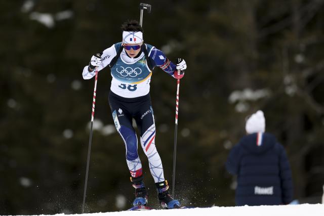 (260210) -- ANTERSELVA, Feb. 10, 2026 (Xinhua) -- Eric Perrot of France competes during the biathlon men's 20km individual at the Milan-Cortina 2026 Olympic Winter Games in Anterselva, Italy, Feb. 10, 2026. (Xinhua/Zhang Tao)