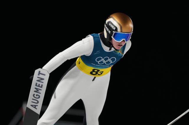 (260210) -- PREDAZZO, Feb. 10, 2026 (Xinhua) -- Eirin Maria Kvandal of Norway competes during the trial round match of ski jumping mixed team at the Milan-Cortina 2026 Olympic Winter Games in Predazzo, Italy, Feb. 10, 2026. (Xinhua/Meng Yongmin)