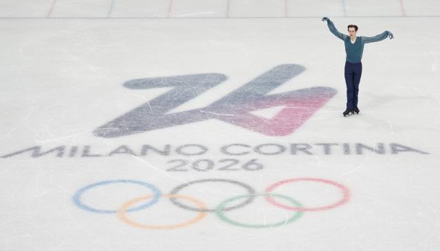 (260211) -- MILAN, Feb. 11, 2026 (Xinhua) -- Kyrylo Marsak of Ukraine performs during the short program competition of figure skating men single skating at the Milan-Cortina 2026 Olympic Winter Games in Milan, Italy, Feb. 10, 2026. (Xinhua/Cheng Min)