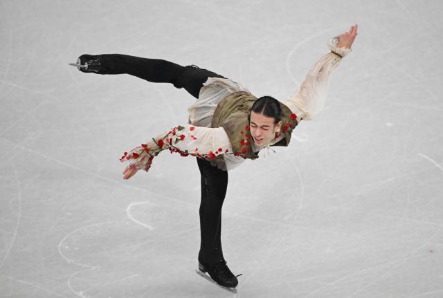 (260211) -- MILAN, Feb. 11, 2026 (Xinhua) -- Petr Gumennik of Individual Neutral Athletes performs during the short program competition of figure skating men single skating at the Milan-Cortina 2026 Olympic Winter Games in Milan, Italy, Feb. 10, 2026. (Xinhua/Cheng Min)