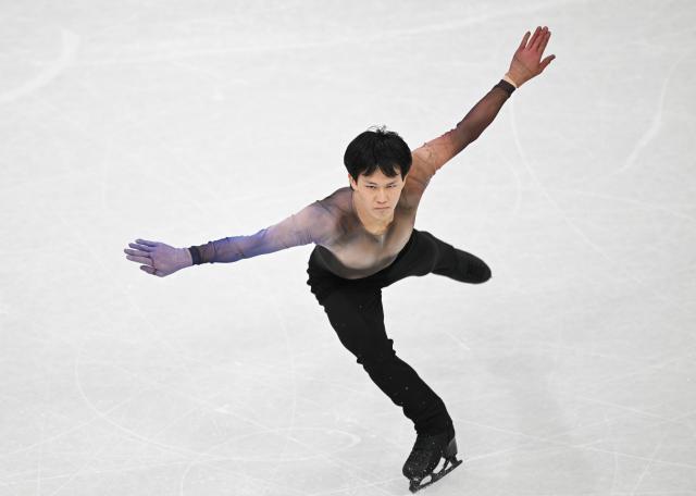 (260211) -- MILAN, Feb. 11, 2026 (Xinhua) -- Adam Siao Him Fa of France performs during the short program competition of figure skating men single skating at the Milan-Cortina 2026 Olympic Winter Games in Milan, Italy, Feb. 10, 2026. (Xinhua/Cheng Min)