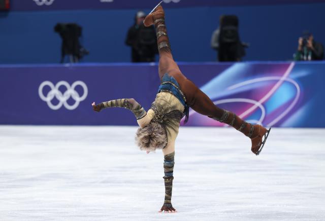 (260211) -- MILAN, Feb. 11, 2026 (Xinhua) -- Ilia Malinin of the United States performs during the short program competition of figure skating men single skating at the Milan-Cortina 2026 Olympic Winter Games in Milan, Italy, Feb. 10, 2026. (Xinhua/Li Ming)