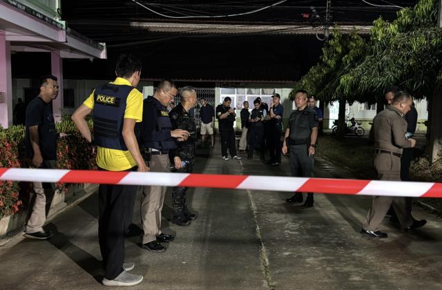 (260211) -- BANGKOK, Feb. 11, 2026 (Xinhua) -- Police officers are seen at the school where a shooting took place in the Hat Yai district of Songkhla province, Thailand, Feb. 11, 2026. Thai police confirmed on Wednesday that a gunman has been taken into custody following a school shooting earlier Wednesday in the southern province of Songkhla. (Xinhua)