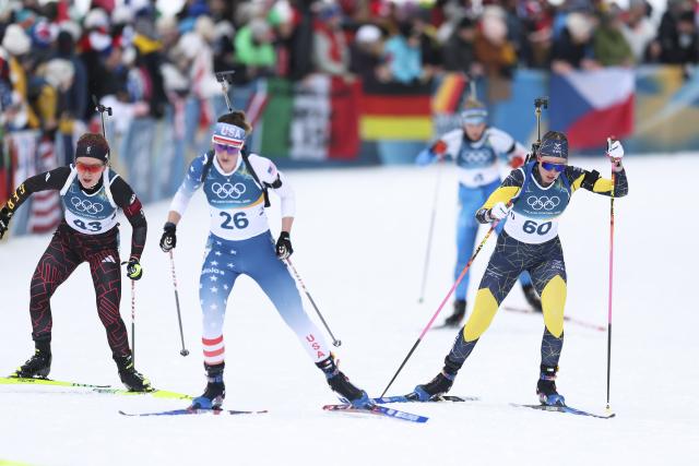 (260211) -- ANTERSELVA, Feb. 11, 2026 (Xinhua) -- Athletes compete during the biathlon women's 15km individual match at the Milan-Cortina 2026 Olympic Winter Games in Anterselva, Italy, Feb. 11, 2026. (Xinhua/Zhang Tao)