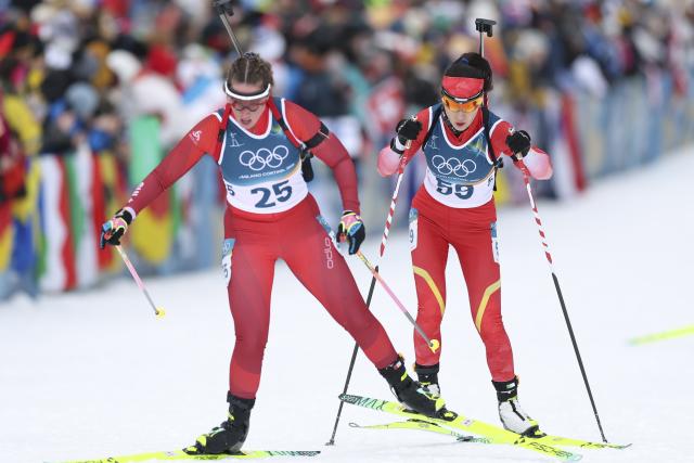 (260211) -- ANTERSELVA, Feb. 11, 2026 (Xinhua) -- Meng Fanqi of China competes during the biathlon women's 15km individual match at the Milan-Cortina 2026 Olympic Winter Games in Anterselva, Italy, Feb. 11, 2026. (Xinhua/Zhang Tao)