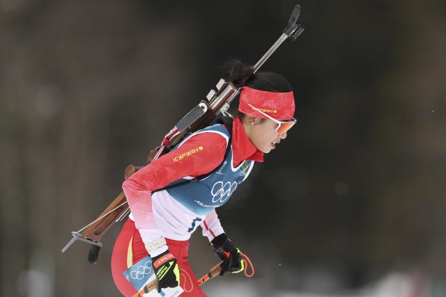 (260211) -- ANTERSELVA, Feb. 11, 2026 (Xinhua) -- Chu Yuanmeng of China competes the biathlon women's 15km individual match at the Milan-Cortina 2026 Olympic Winter Games in Anterselva, Italy, Feb. 11, 2026. (Xinhua/Zhang Tao)