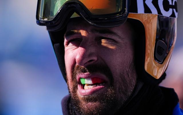 (260212) -- LIVIGNO, Feb. 12, 2026 (Xinhua) -- Lorenzo Sommariva of Italy is seen during the snowboard men's cross seeding run at the Milan-Cortina 2026 Olympic Winter Games in Livigno, Italy, Feb. 12, 2026. (Xinhua/Wu Huiwo)