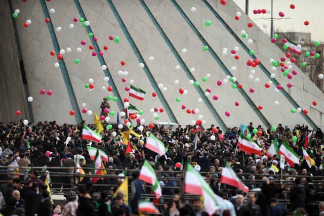 (260212) -- TEHRAN, Feb. 12, 2026 (Xinhua) -- People attend a rally to celebrate the 47th anniversary of the 1979 Islamic Revolution in Tehran, Iran, Feb. 11, 2026. (Xinhua/Shadati)
