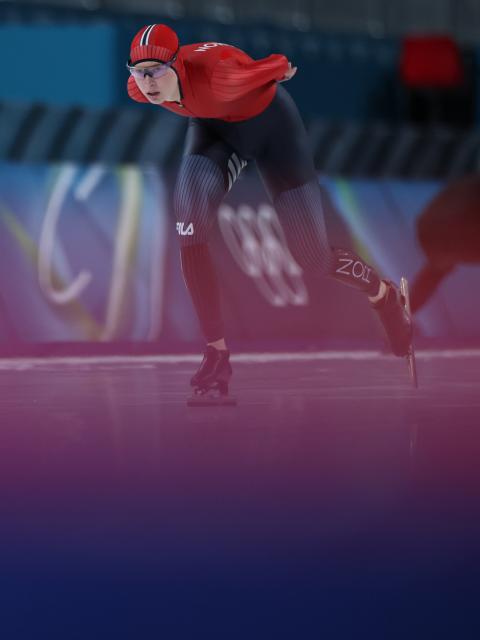 (260212) -- MILAN, Feb. 12, 2026 (Xinhua) -- Ragne Wiklund of Norway competes during the speed skating women's 5000m final at the Milan-Cortina 2026 Olympic Winter Games in Milan, Italy, Feb. 12, 2026. (Xinhua/Li Jing)