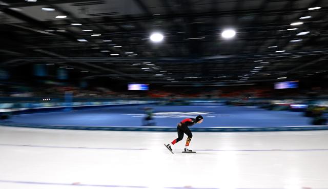 (260212) -- MILAN, Feb. 12, 2026 (Xinhua) -- Tai Zhien of China competes during the speed skating women's 5000m final at the Milan-Cortina 2026 Olympic Winter Games in Milan, Italy, Feb. 12, 2026. (Xinhua/Wu Wei)