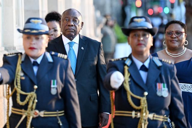 (260213) -- CAPE TOWN, Feb. 13, 2026 (Xinhua) -- South African President Cyril Ramaphosa arrives at the Cape Town City Hall to deliver the State of the Nation Address in Cape Town, South Africa, Feb. 12, 2026.
  South African President Cyril Ramaphosa announced on Thursday the decision to deploy the army to help tackle organized crime, describing it as the most immediate threat faced by the country. (Photo by Xabiso Mkhabela/Xinhua)