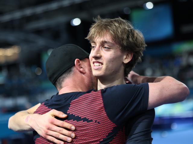 (260213) -- MILAN, Feb. 13, 2026 (Xinhua) -- Gold medalist Metodej Jilek of the Czech Republic celebrates after the speed skating men's 10000m event at the Milan-Cortina 2026 Olympic Winter Games in Milan, Italy, Feb. 13, 2026. (Xinhua/Li Jing)