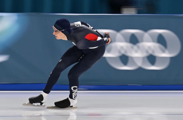 (260213) -- MILAN, Feb. 13, 2026 (Xinhua) -- Metodej Jilek of the Czech Republic competes during the speed skating men's 10000m event at the Milan-Cortina 2026 Olympic Winter Games in Milan, Italy, Feb. 13, 2026. (Xinhua/Wu Wei)